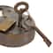 Industrial Gray Metal Lock and Keys Decor, 6.5" x 4" x 1"